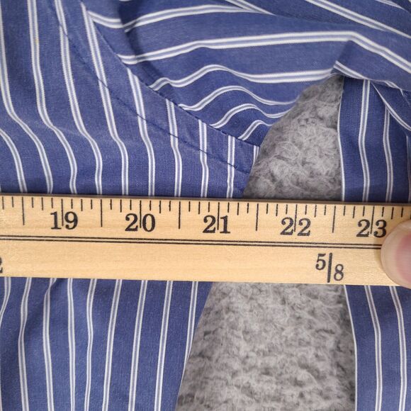 Abercrombie & Fitch Shirt Mens Large‎ Blue Striped Button Down Moose Logo - Picture 10 of 13